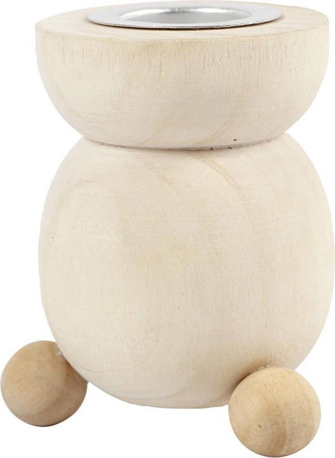 Creotime Kandelaar h: 6 5 cm d: 4 8 cm populier 1stuk