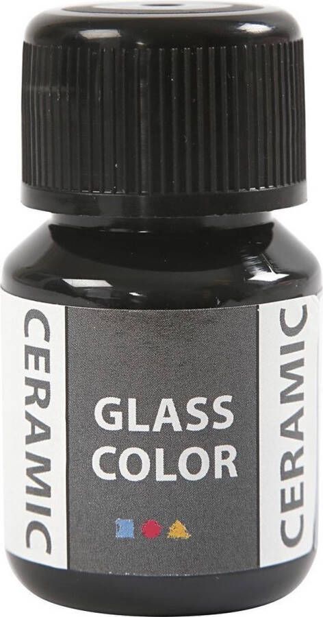 Creotime Keramiekverf Glass Color Zwart 30 ml