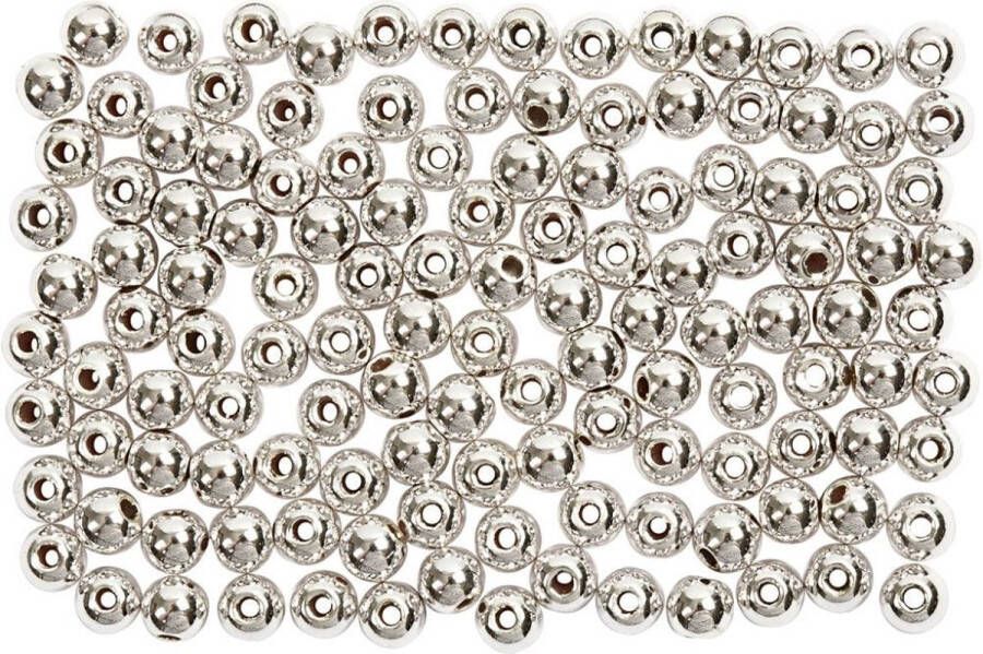 Creotime Kralen Parels Imitatie Zilver Sieraden maken Zilverkleurige Kraaltjes Diameter: 3mm Gatgrootte: 0 7mm 150 stuks