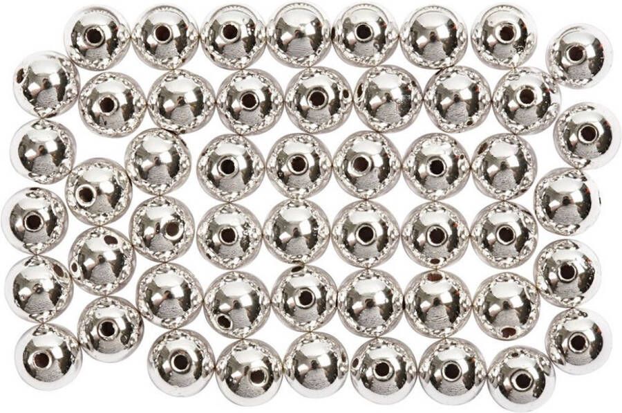 Creotime Kralen Parels Imitatie Zilver Sieraden maken Zilverkleurige Kraaltjes Diameter: 5mm Gatgrootte: 0 7mm 100 stuks