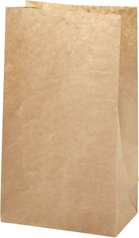 Creotime Papieren zakken afm 15x9x27 cm bruin 100 stuks