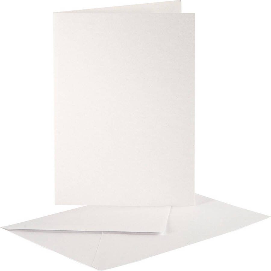 Creativ company Creotime Parelmoer Kaarten & Enveloppen afmeting kaart 10 5x15 cm crème 10 sets