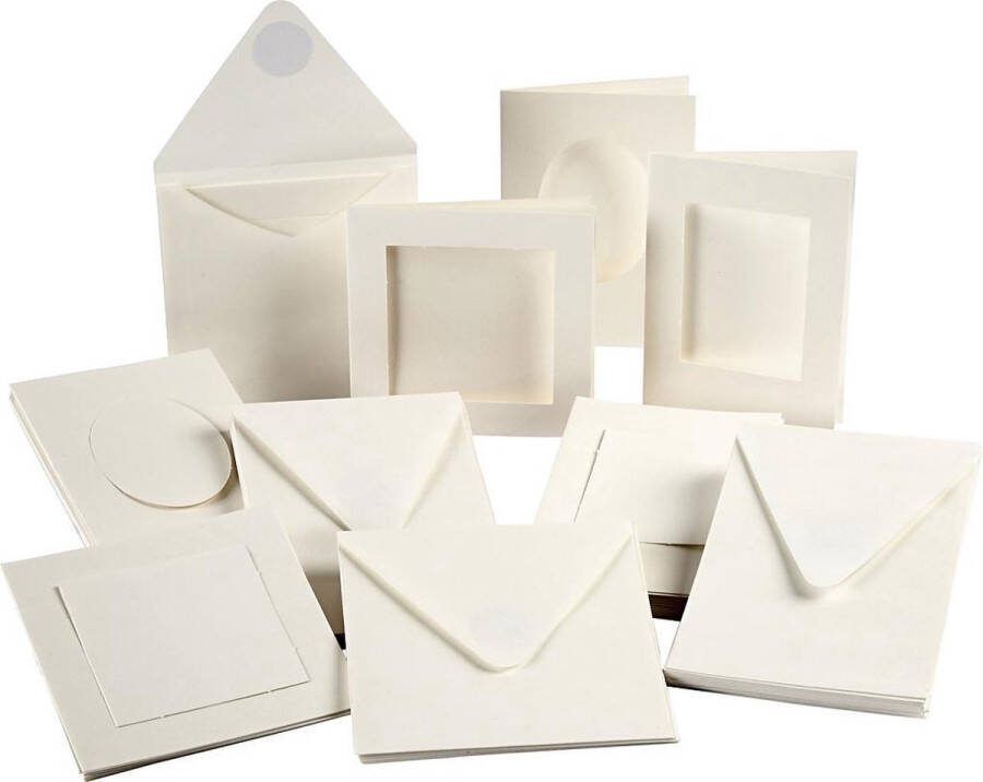 Creativ company Passepartout kaarten afm 12 5x12 5 cm afm 10 5x15 cm off-white 50sets