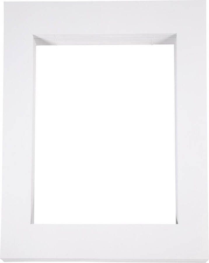 Creotime Passepartout lijsten afm 40x50 cm uitsnede: 28 5x37 cm 100 stuks wit