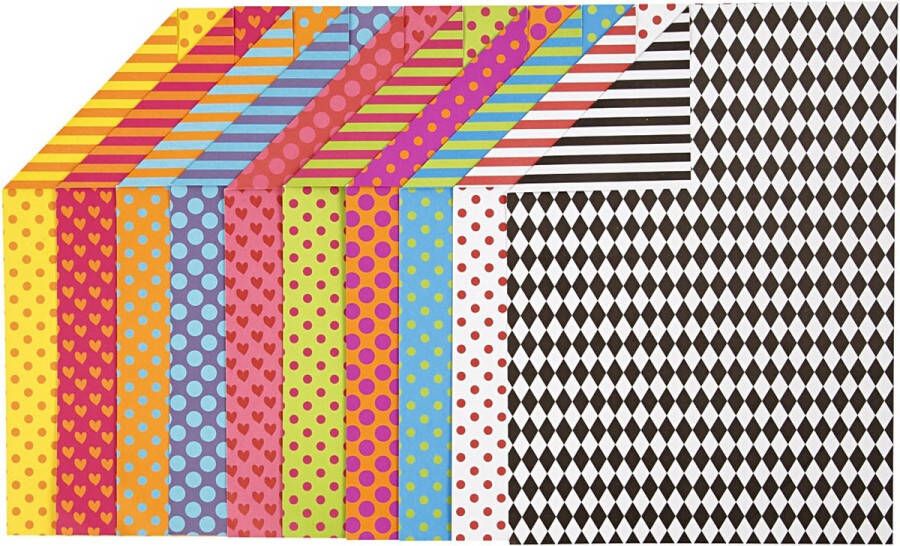 Creotime patroonkarton 21 x 29 7 cm 20 stuks multicolor