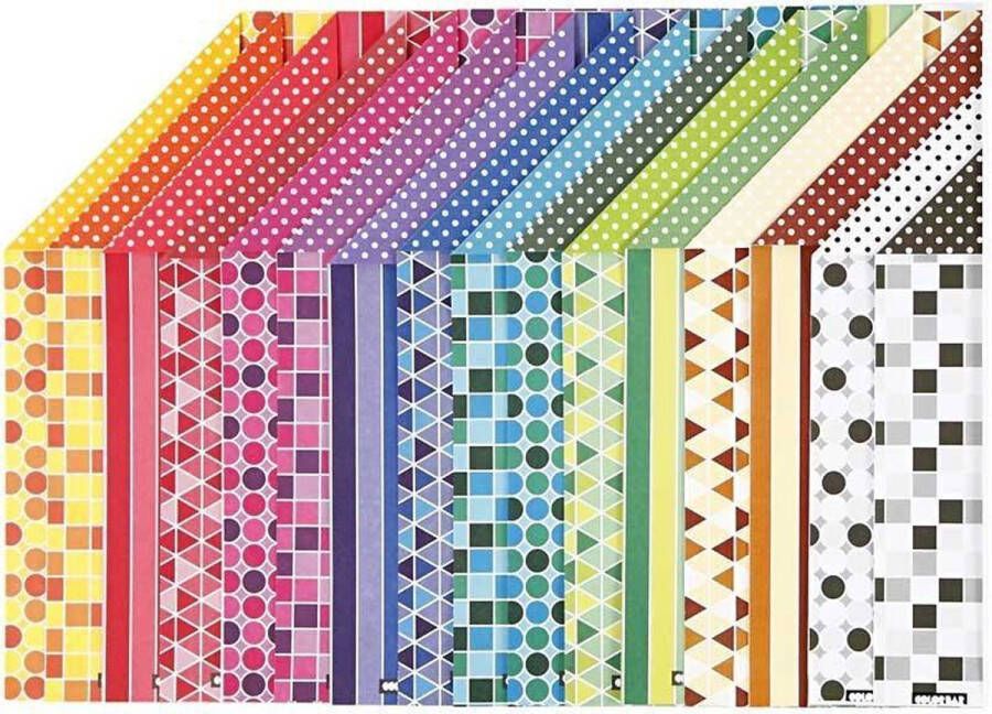 Creotime patroonpapier 21 x 29 7 cm 16 stuks multicolor