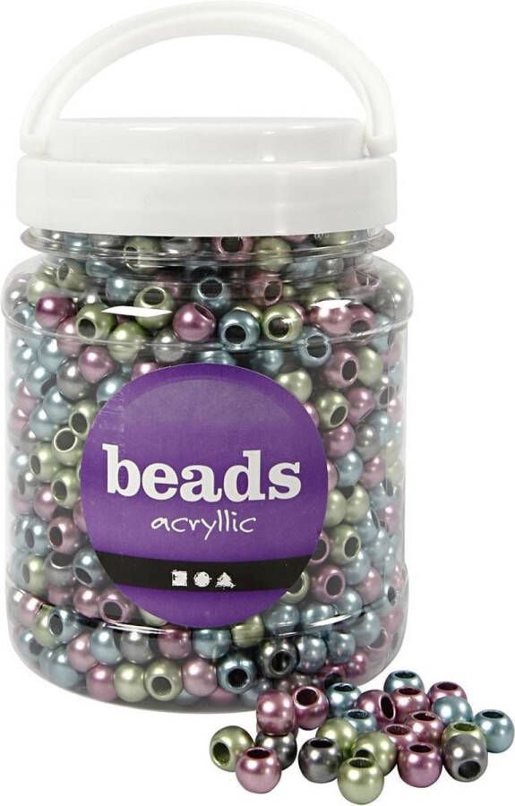 Creotime Plastic kralen mix d: 10 mm 700 ml