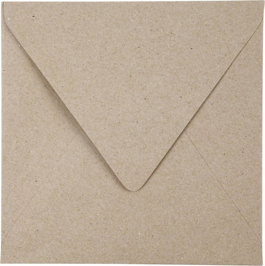 Creotime Recyclede enveloppen afm 16x16 cm 120 gr 50 stuks naturel