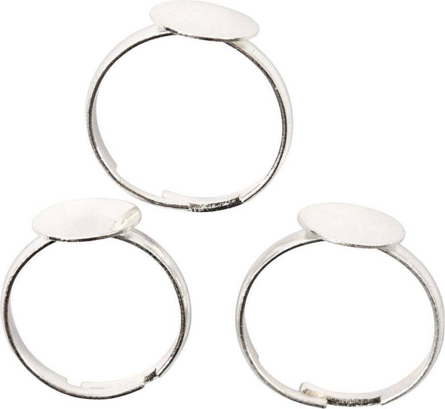 Creotime Ring voor de vinger verzilverd SP 15 stuks