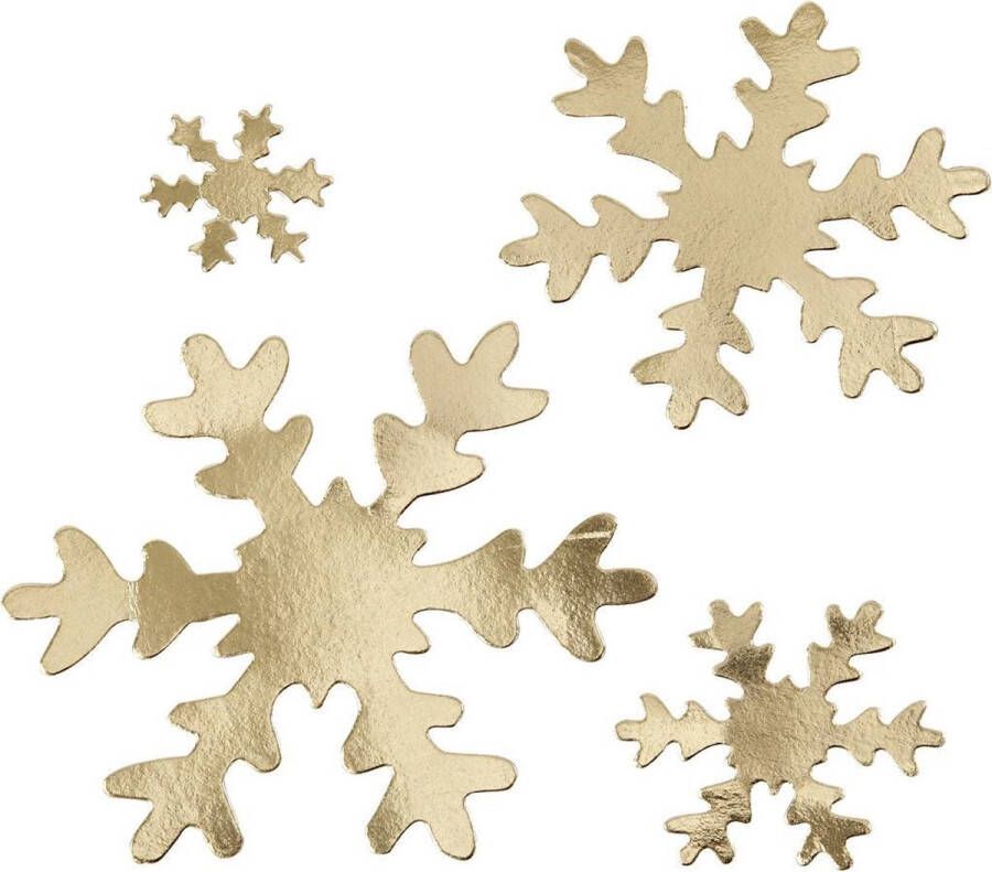 Creotime Sneeuwvlok d: 3+5+8+10 cm dikte 350 gr 16 stuks goud