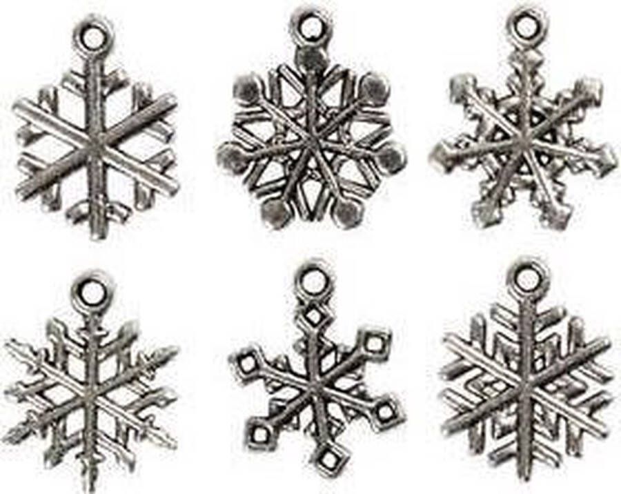 Creotime Sneeuwvlok h: 20 mm gatgrootte 1 5 mm antiek zilver 18div