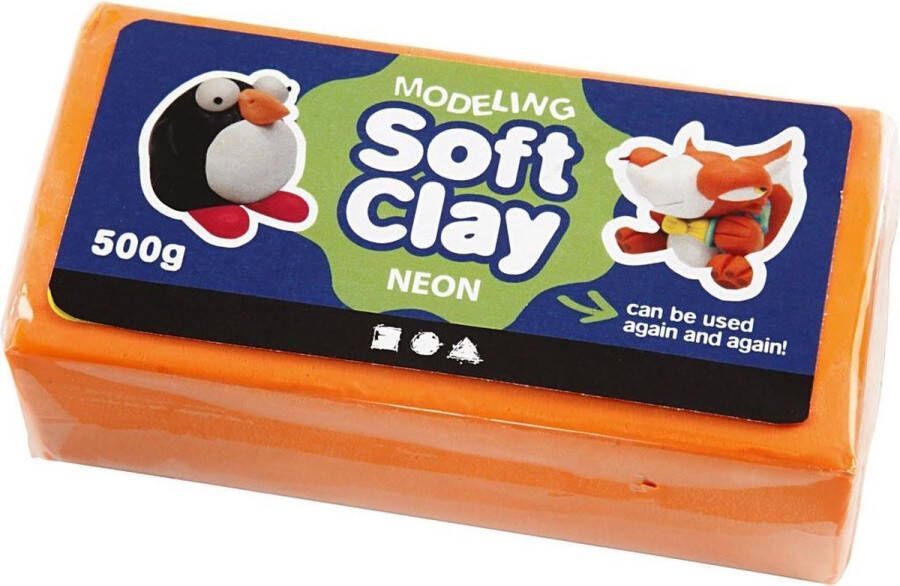 Creotime Soft Clay afm 13x6x4 cm neon oranje 500gr