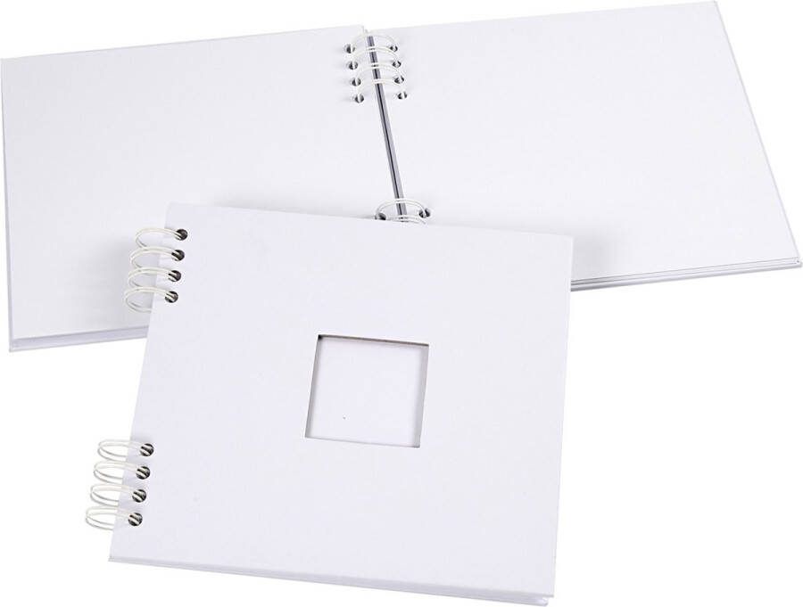Creotime Spiraal gebonden Scrapbook afm 20x20 cm 250 gr 1 stuk wit