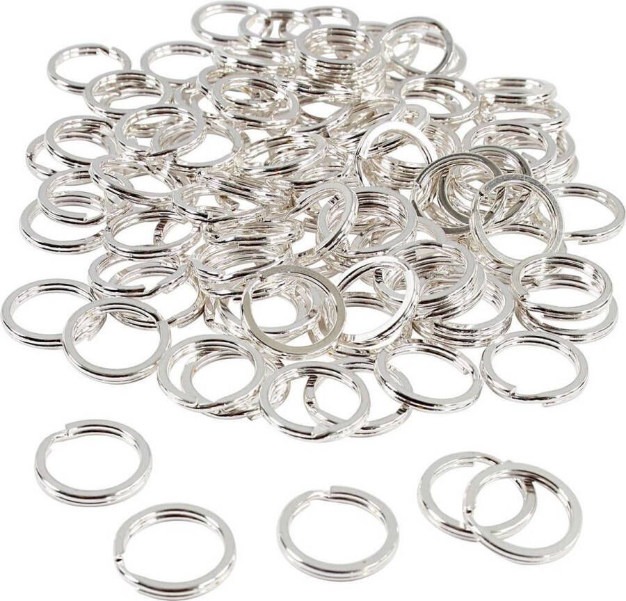 Creotime Splitring d: 15 mm verzilverd SP 100 stuks