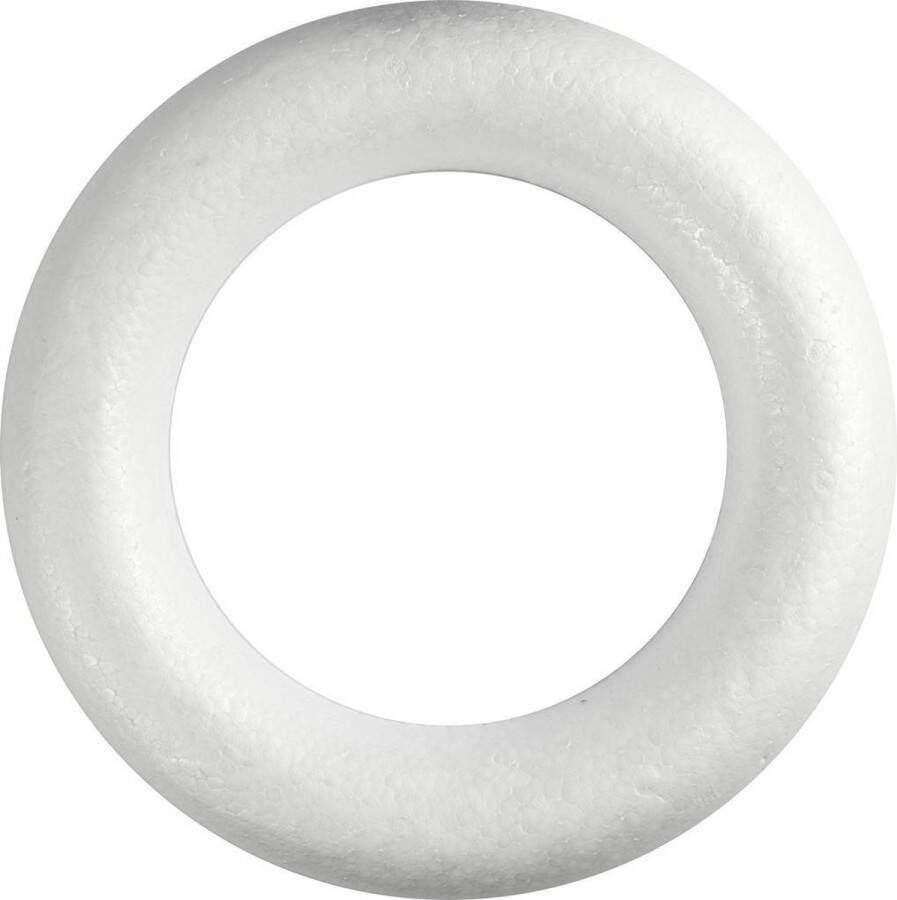 Creotime Styropor-model Ring Met Platte Achterkant 35 Cm Wit