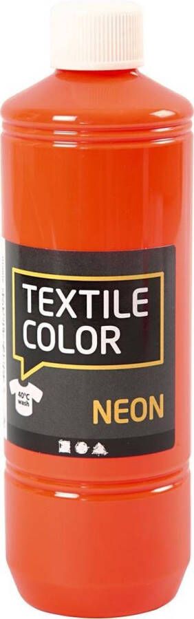 Creotime Textile Color Neon Oranje Textielverf 500ml