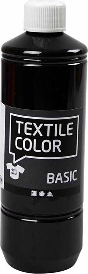 Creotime Textile Color Zwart textielverf 500ml