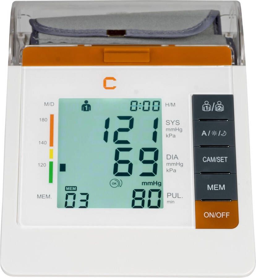 Cresta Care BPM820S digitale bovenarm bloeddrukmeter | Meet gemiddelde bloeddruk over drie metingen | XL-manchet 22 42 cm | Opbergvak voor manchet | 3 jaar garantie
