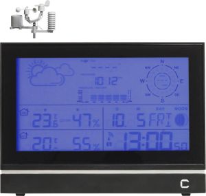 Cresta Care DTX690SGRS professioneel radiogestuurd digitaal weerstation | Voor binnen en buiten | Draadloze sensoren voor temperatuur luchtvochtigheid windrichting windsnelheid en neerslag