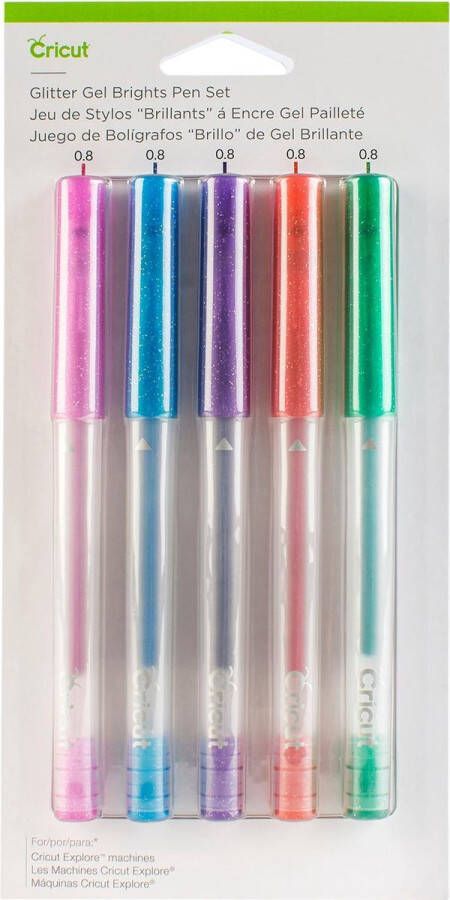 CRICUT Explore Maker Medium Point Gel Pen Set 5-pack (Glitter Brights)