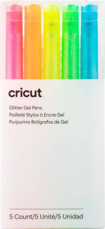 CRICUT Glitter Gel Neon pennen | roze oranje geel groen blauw | 5 stuks