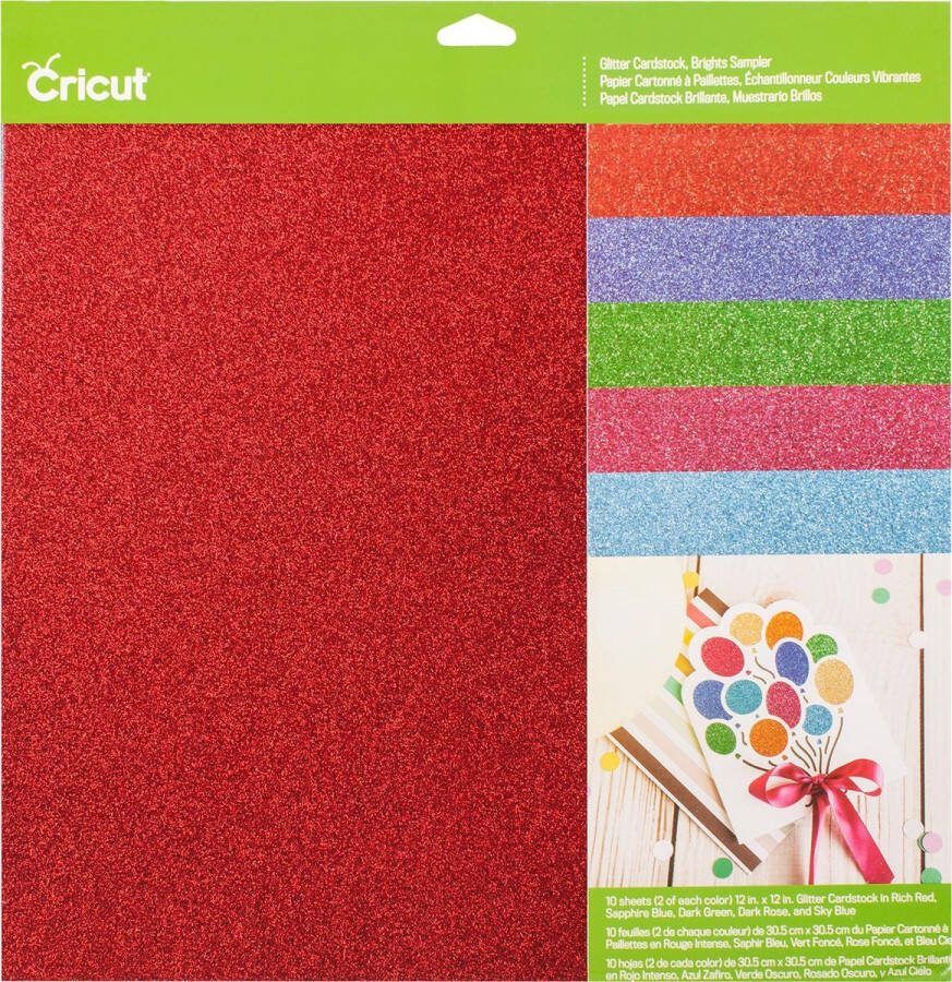 CRICUT Glitterkarton 30x30cm Brights (10 vellen)