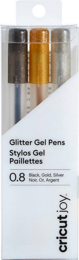 CRICUT Joy Medium Punt Gel Pennenset | glitter zwart goud zilver | 3 stuks
