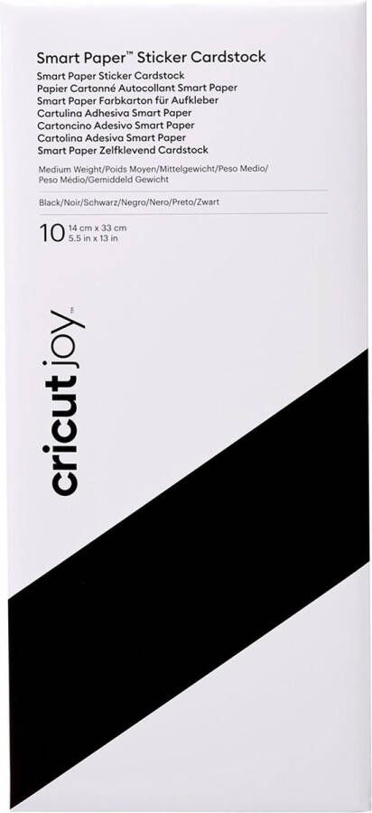CRICUT Joy Smart Sticker Cardstock 14 cm x 33 cm 10 Pack (Black)