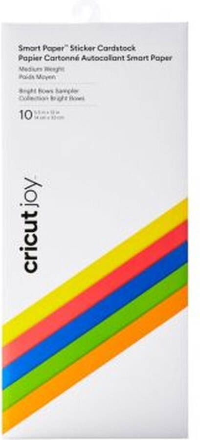 CRICUT Joy Smart Sticker Cardstock 14 cm x 33 cm 10 Pack (Brightbow Sampler)