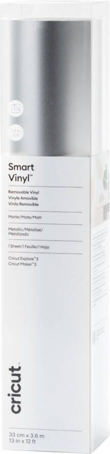 CRICUT Smart Vinyl | verwijderbaar | mat zilver | 33x366cm