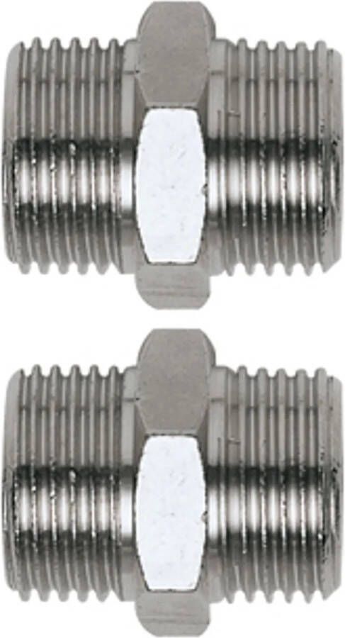 Criko koppelstuk voor compressor 1 4 buitendraad x 1 4 buitendraad 2 stuks