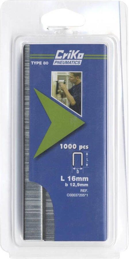 Criko nieten voor tacker Type 80 16 mm Gegalvaniseerd 1000 stuks
