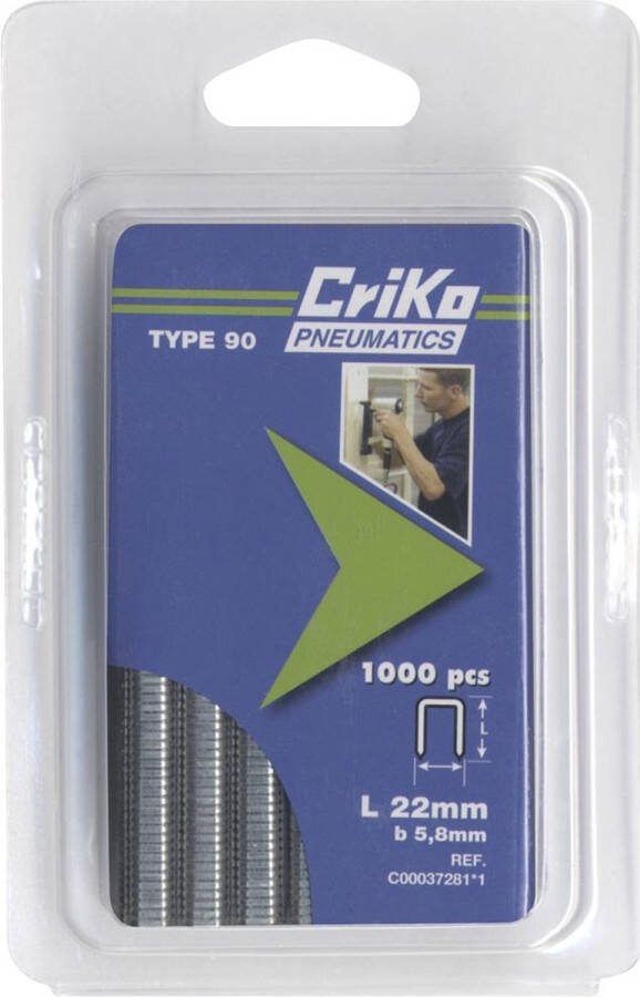 Criko nieten voor tacker Type 90 22 mm Gegalvaniseerd 1000 stuks