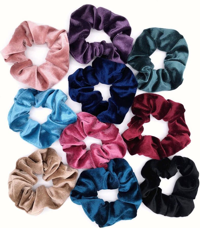 CRK Fluwelen Scrunchies Set Van 10 iFirm HD Quality Velvet Haarelastiek Haarwikkel Haarwokkel Multi-Color 2