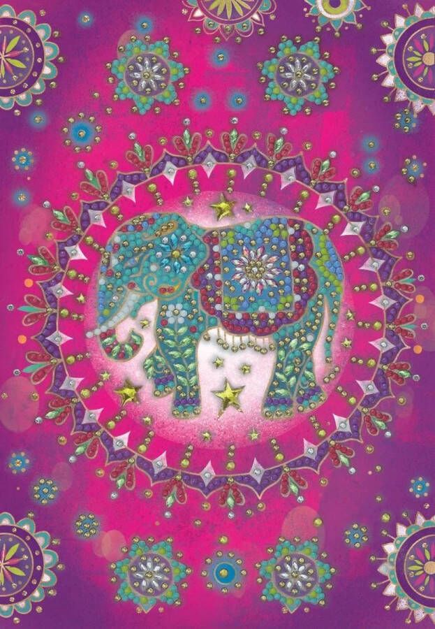 Crystal Art kit Notebook schrift harde kaft Elephant Fantasy 26 x 19 cm
