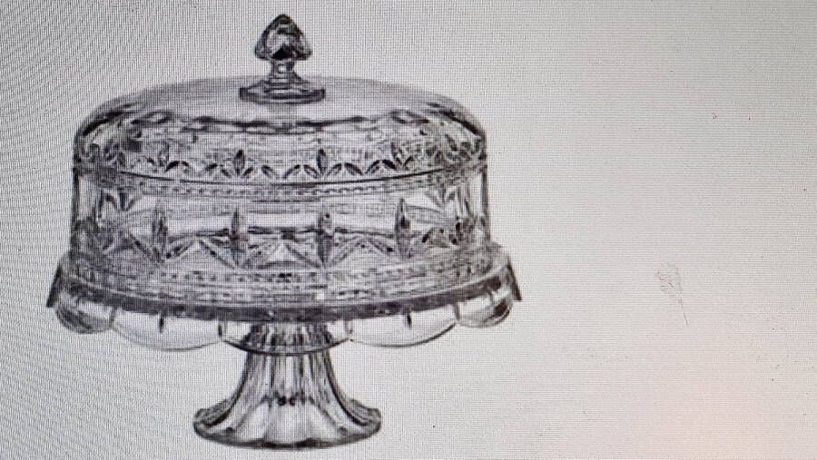 Crystal Bohemia kristalglas Taartplateau met deksel Domet cake plate 32 cm