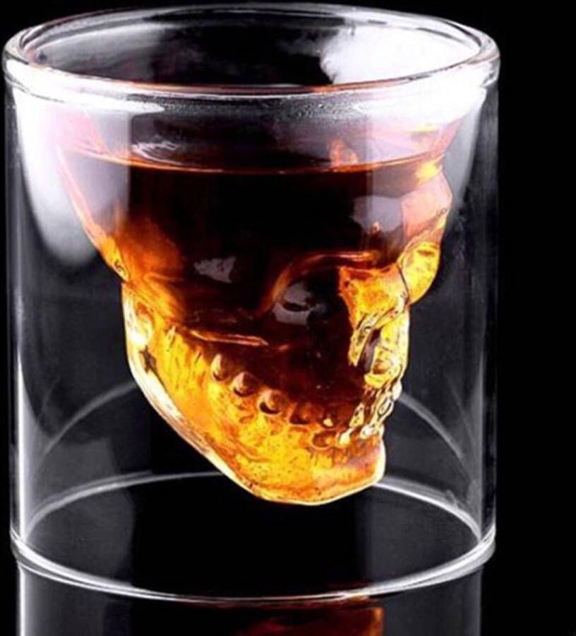 Crystal Skull 4x Glass Crystal Head Glass Shotglaasjes Glaasjes met Doodshoofdmotief 75mL