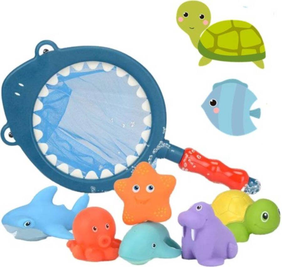 CRYTIVE Badspeelgoed Baby Badspeelgoed Zwembad Speelgoed Badspeelgoed voor Baby's Net met 6 Zachte Figuurtjes Badspeeltjes Voordeelset BPA Vrij