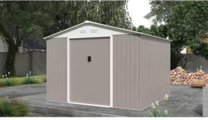 Cstore Metalen tuinschuur 7 06 m² ankerkit inbegrepen taupe
