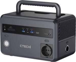 Ctechi GT300 Draagbare Powerstation 300W Met LifePO4 Batterij 299Wh Aggregaat Geschikt voor Outdoor Noodverlichting