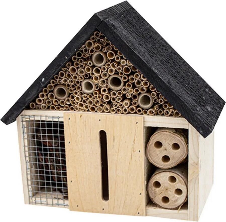 CTI Houten Insectenhotel in huisjesvorm degelijk 18x10x21cm