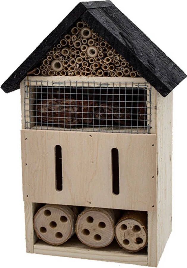 CTI Insectenhotel in huisjesvorm Zeer degelijk in hout 10x17x28cm