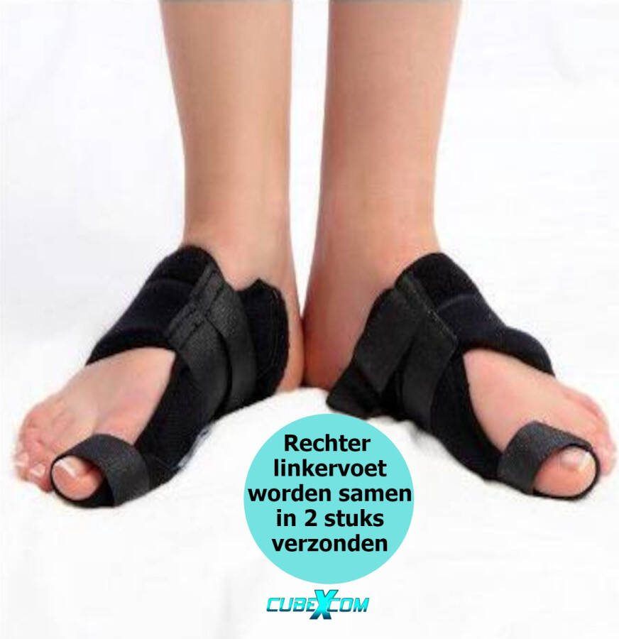 Cubexcom Teenspreider Hallux Valgus Grote Teencorrector Teenspreiders Voor Hallux Valgus Teencorrector Bunion Corrector Voet Brace Orthopedische Corrector Teenscheiders Bunion Corrector ZWART 2 STUK Rechter- En Linkervoet Samen Universal