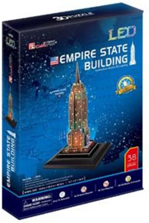 Camylle Cubic Fun 3D Puzzel Empire State Building + LED Verlichting 58 Stukjes