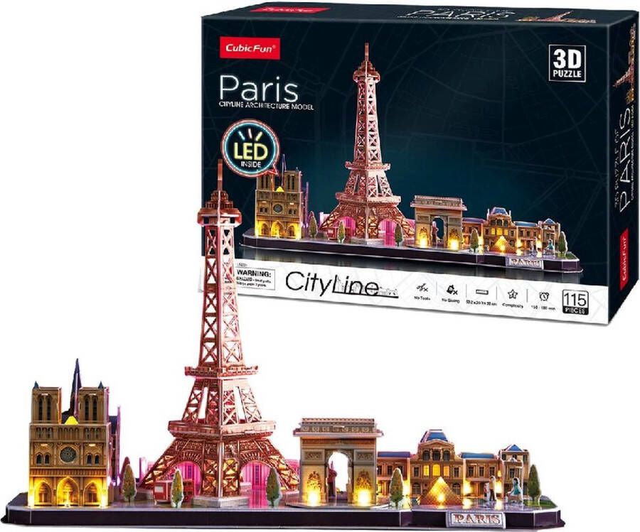 Merkloos Cubiq Fun 3D Puzzel Paris LED (115)