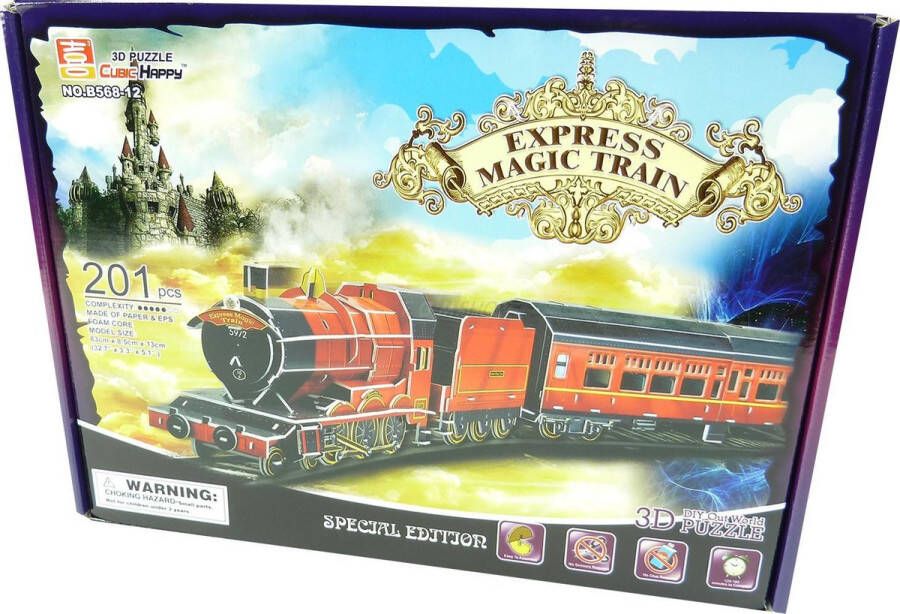 CubicFun Cubic Happy Express Magic Train Special Edition Speelgoed 3D puzzel 201 stukjes Express Magische Trein