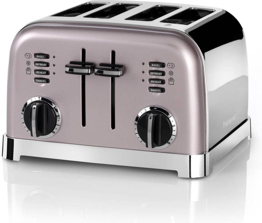 Cuisinart 4 Slice Toaster Broodrooster CPT180PIE 4 sleuven Ontdooifunctie Bagelfunctie 6 standen Roze