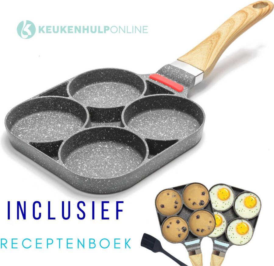 Culistar Pannenkoekenpan Inductie Pancake Pan Omeletpan Omeletmaker Eierpan Inclusief Receptenboekje Poffertjespan