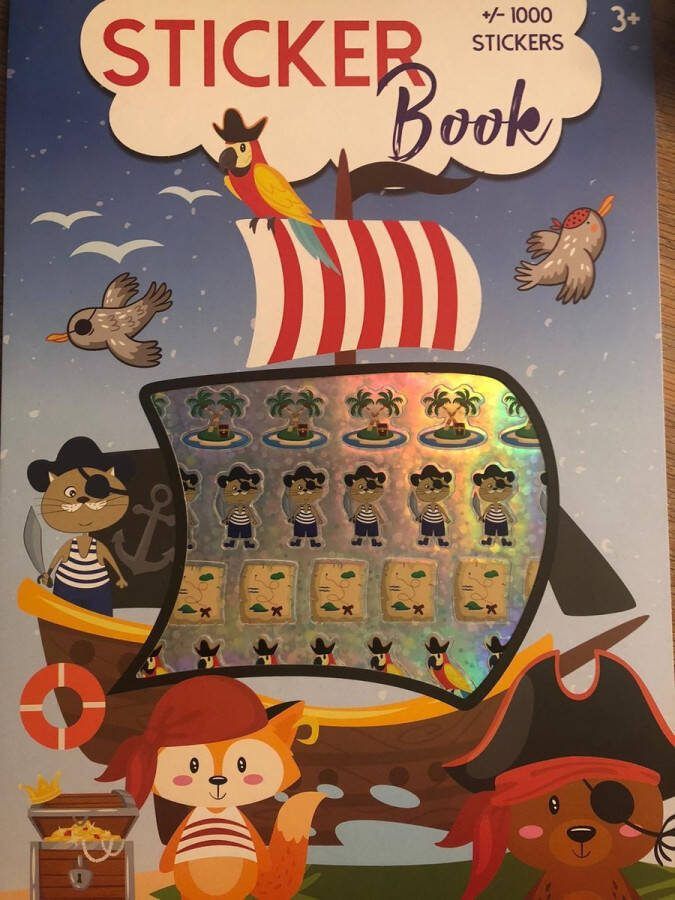 CULORE stickerboek vol met piraten stickers 10 pagina's in kleur met 1000 stickers