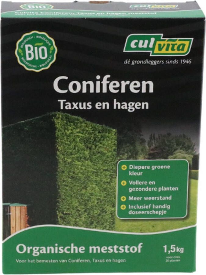 Culvita Biologische Coniferen plantenvoeding Coniferen Meststof 1 5 kg geschikt voor alle hagen 100 dagen voeding